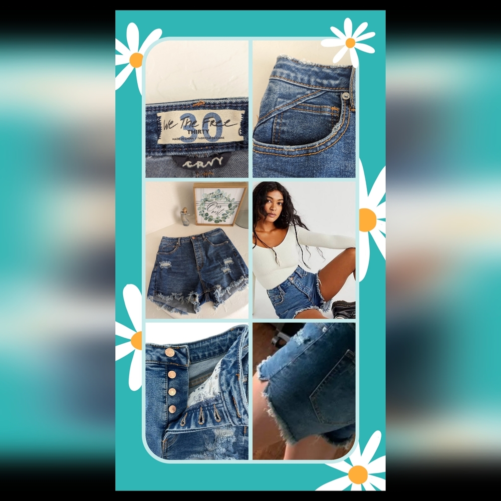 Free People CRVY Denim short, Sz 30
